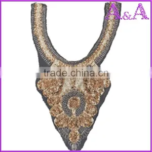 New Design Big Piece Customized Raw White Lace Decoration Voile Mesh Collar Lace thumbnail-6