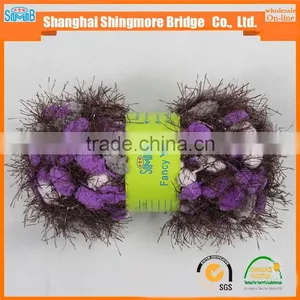 China Textile Factory Direct Wholesale 100% Polyester Spun Dyed Yarn Hand Knitting Velvet Twist Feather Yarn in Low Price thumbnail-1