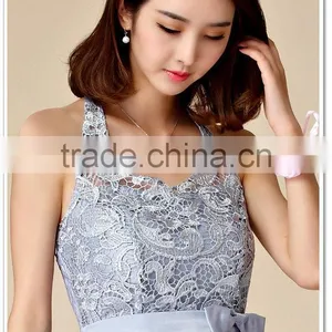 Fashion Women Halter Neck Formal Sexy Lace Bridesmaid Dress Ladies Off Shoulder Ball Gown Wedding Party Dresses thumbnail-4