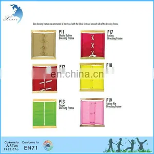 Promotion Chinese Style Kindergarten Educational Montessori Wooden Children Toys Belt Fastening Dressing Frame Frame Toy 2013 thumbnail-2