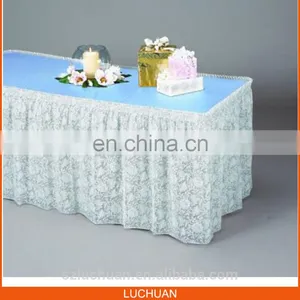 Fashion High Grade Transparent Lace Wedding Table Skirts Decoration thumbnail-2