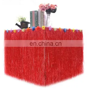 Hawaiian Table Skirt Luau Hibiscus Table Hula Skirt thumbnail-4