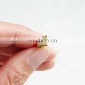 Teeny Tiny Gold Bunny Stud Earrings Easter Rabbit Stud Earrings Simple Modern Jewelry thumbnail-3