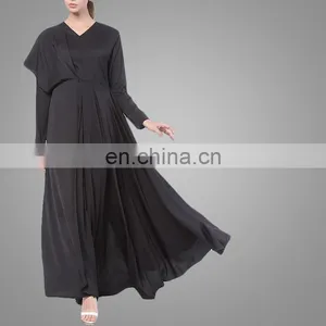 High Quality Chiffon Long Sleeves Maxi Dress Beautiful Muslim Women Abaya thumbnail-2