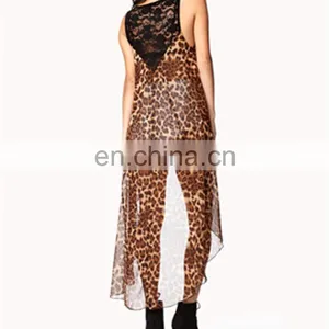 Leopard Print High-Low Ladies Blouse Designs 2015 Dongguan Clothing thumbnail-3