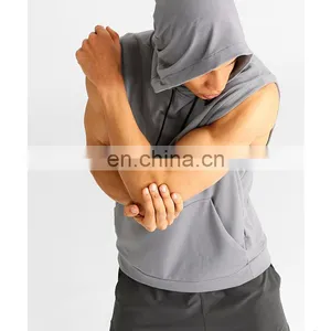 Mens Athletic Sleeveless Cheap Hoodies Wholesale thumbnail-2