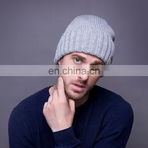 Custom Warm Men's Winter Wool Knitted Hat for Men thumbnail-4