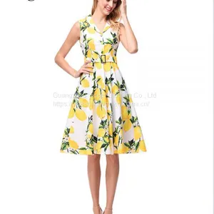 Vintage Sleeveless Printed Floral A-line Midi Dress thumbnail-2