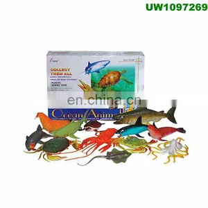 Ocean Sea Animal, Assorted Mini Vinyl Plastic Animal Toy Set, Under The Sea Life Figure Bath Toy for Child Educational Party C thumbnail-6