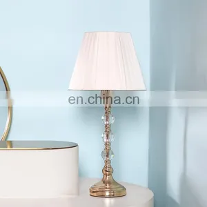 Elegant Crystal Decorative Design Modern Bedroom Metal Night Lamp for Bedside thumbnail-1