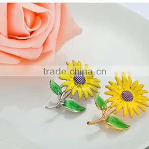 Fashion Cute Women Korean Brooch Enamel Sunflower Brooches thumbnail-4