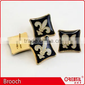 Enamle Square Metal Badge Straight Brooch Pin for Men thumbnail-2