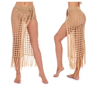 Hand-woven Beach Hollow Tassel Split Swimsuit Suit thumbnail-1