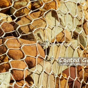 Gabions Gabion Box Gabion Basket Gaviones Gavione Retainingwall Seawall Riverbank Rock PVC Coated Gabions 2.7/3.4/2.2 thumbnail-5