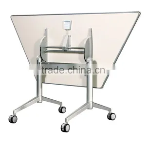 Moveable Wheel Folding Table Meeting Desk Special Shape for Sale HD04A2-E thumbnail-2