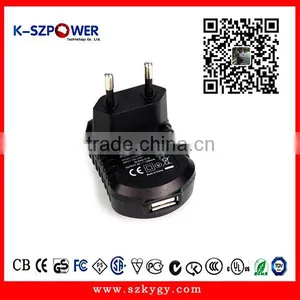 2015 F-series 6W K-061000 Europe Pins ac Plug Switching ac dc YGY Power Usb Adapter 6volt 1amp With CE ROHS thumbnail-1