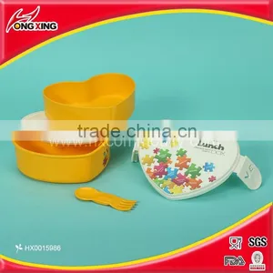 Heart Shaped Plastic Tiffin Lunch Box / Bento Box for Children thumbnail-1