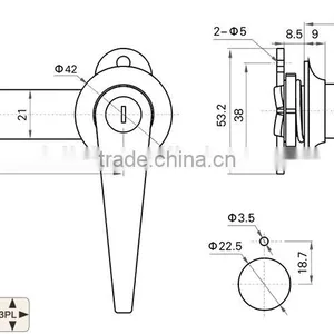 CE RoHS 2015 FEILEI A-45-1 Wholesale Zinc Die-cast High Quality Industrial Cabinet L-shape Swing Handle Lock thumbnail-6