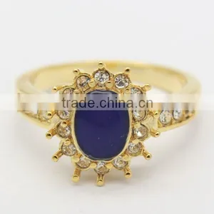 2014 Latest Design Gold Ring With Blue Diamond thumbnail-1