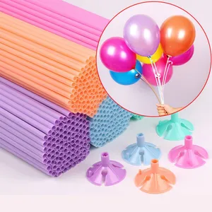 100pcs Plastic 32cm 40cm Latex Balloon Stick and Cup Macaron Balloons Holders Rods Wedding Party Balloon Stick Holder for Foil thumbnail-1