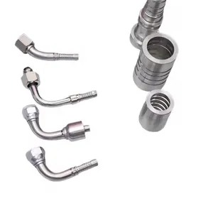 OEM Supported Hydraulic Fittings Crimp Fittings Hydraulic Steel Elbow Crimp Hose Connectors Casting Technics Customizable Pipe Fittings thumbnail-3
