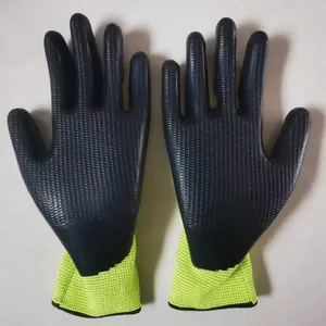 Cyan Polyester 13 Gauge Knitted Physical Pressed Latex Palm Coated Work Gloves thumbnail-1