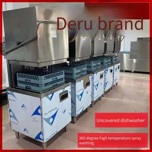 Commercial Lid-opening Dishwasher, Automatic Cleaning Machine for Plates and Cups, Fully Automatic Hotel Dishwashing Equipment thumbnail-1