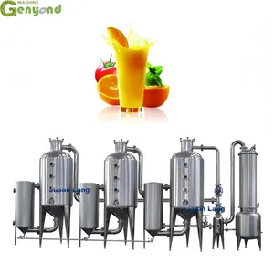 Vacuum Single Effect /three Effect Falling Film Evaporator for Milk Juice Jam Food Falling Film Concentration Evaporator thumbnail-1