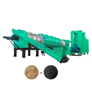 Continuous Rotary Biochar Making Machine Activated Carbon Black Powder Charcoal Carbonization Production Line EPC thumbnail-1