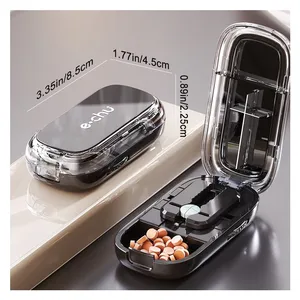 Large Capacity Portable Travel Pill Box Double Sided Separate Containers for Vitamins & Medicine Plastic Daily Pill Case thumbnail-5