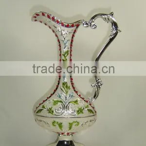 Elegant Oblate Design Silver Colored Metal Flower Vase thumbnail-1