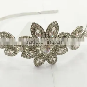FASHION METAL BRIDAL FLORAL RHINESTONE HEAD BAND thumbnail-1