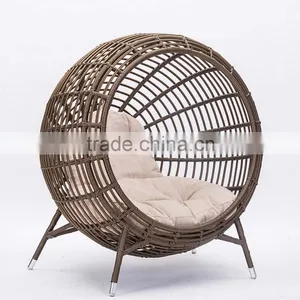 Creative Nest Clubhouse Pool Rattan Round Chaise Lounge Chair Lounge For Garden thumbnail-2