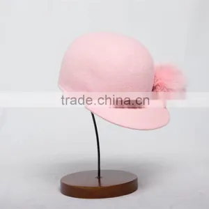 Cute Girls Pink Winter Wool Felt Hat thumbnail-2