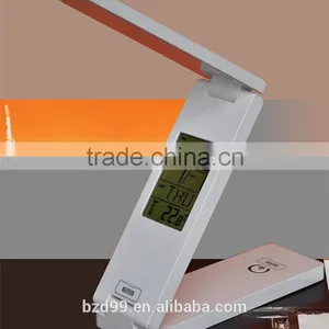 USB Port Recgargeable Flexible Folding LED Desk Lamp With Calendar Timer Temprature and Alarm Clock Functions thumbnail-2