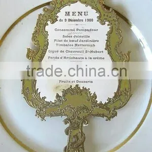 New Arrival High-end Mirrored-shap Green Menu for Wedding Featured Golden Dragon Quality Choice thumbnail-1