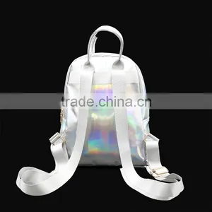 Stylish Reusable Backpack Bag Laser PU Leather Backpack Quality Choice thumbnail-3