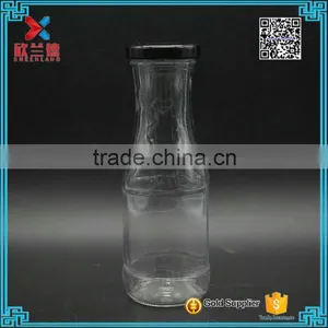 Glass Drinking Bottle for Milk With Screw Metal Lid 200ml thumbnail-5
