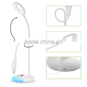 RGB Color Changing Light LED Table Desk Reading Lamp With Touch Switch Ringlike Rechargeable Dimmable Atmosphere Lights thumbnail-4