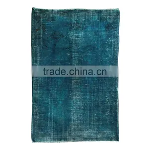Handmade Turkish Rug - Navy Blue Over-dyed Rug (8,1 x 5,2 Feet) thumbnail-1