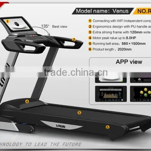 Light Commerical Treadmill With TV 15.6 Touch Screen Pad . Max.loading 180kgs ,Speed From 1-20km/h thumbnail-2