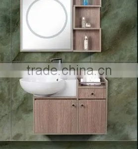 Wooden Bathroom Cabinet Bathroom Vanity Ceramic Wash Basin Washroom Cabinet Mirror thumbnail-1