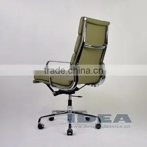 Replica EA219 Charles and Ray High Back Soft Pad Desk Chair- Grey Color Genuine Leather thumbnail-4
