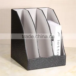 Special Offer Desktop Leather File Holder High-grade Commercial Office Information Creative Three Column File Frame thumbnail-3