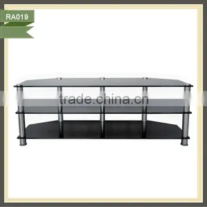 Italian Design Modern Glass Curved Tempered Frosted Glass tv Stand thumbnail-1