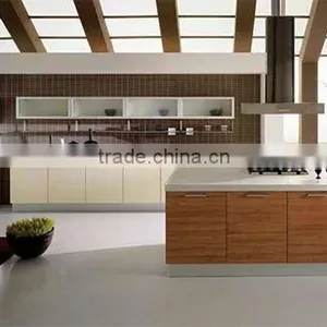 KC0831-9 2012 New Design Dressed up Wood Grain Laminate Kitchen Cabinets thumbnail-1