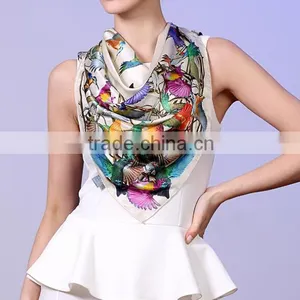 Coloeful Design for 100% Silk Square Scarf,16 Mm, Crepe thumbnail-4