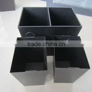 Faux Leather Two-section-waste Bin With Metal Inserts, Hotel Waste Bin thumbnail-4