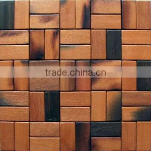 HMK9 European Style Wood Mosaic Artwork Wall Tile thumbnail-1