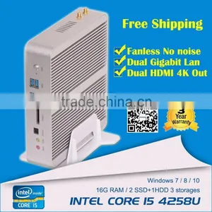 Promote Smart Mini Fanless PC With Intel Celeron i5 4258U 2.4G Turo2.9G 12V Desktop Computer Linux Server WiFi HDMI VGA 4K thumbnail-3